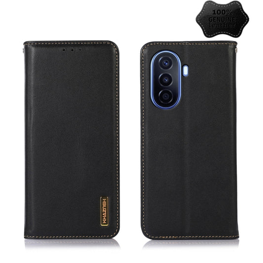 For Huawei Enjoy 50 CN / nova Y70 Plus / Y70 4G CN KHAZNEH Nappa Top Layer Cowhide Leather Phone Case(Black) - Huawei Cases by buy2fix | Online Shopping UK | buy2fix