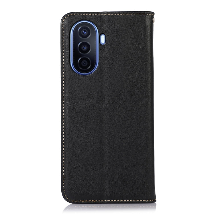 For Huawei Enjoy 50 CN / nova Y70 Plus / Y70 4G CN KHAZNEH Nappa Top Layer Cowhide Leather Phone Case(Black) - Huawei Cases by buy2fix | Online Shopping UK | buy2fix