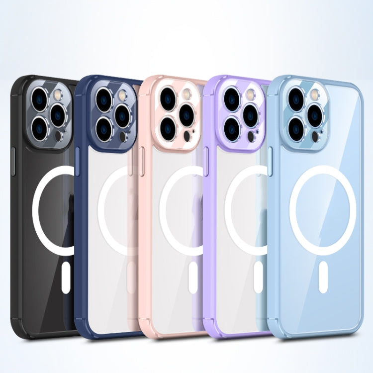 For iPhone 12 Soft Shield MagSafe Magnetic Acrylic Transparent PC Phone Case(Sierra Blue) by buy2fix