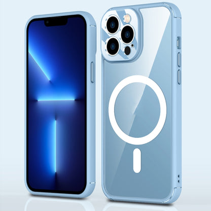 For iPhone 12 Soft Shield MagSafe Magnetic Acrylic Transparent PC Phone Case(Sierra Blue) by buy2fix