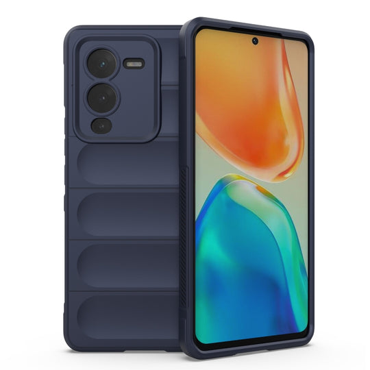 For vivo S15 Pro 5G Magic Shield TPU + Flannel Phone Case(Dark Blue)