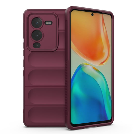For vivo S15 Pro 5G Magic Shield TPU + Flannel Phone Case(Wine Red)