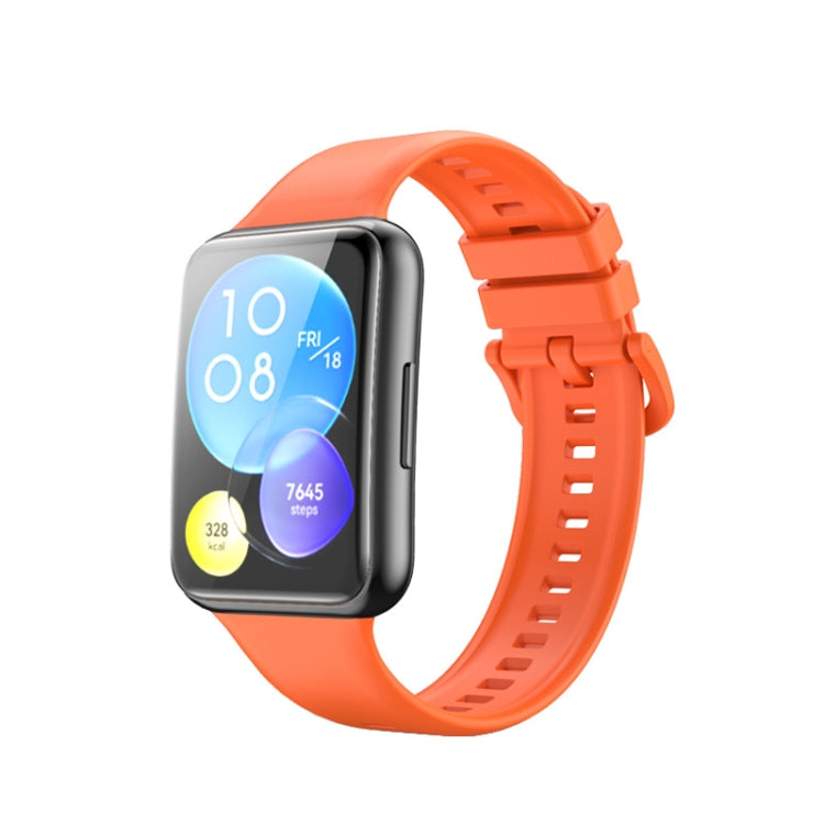 For Huawei Watch Fit 2 Solid Color Silicone Watch Band(Orange) by buy2fix