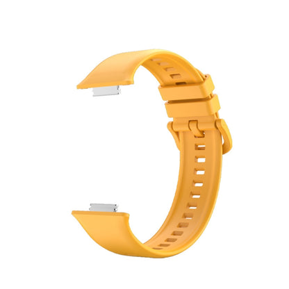 For Huawei Watch Fit 2 Solid Color Silicone Watch Band(Yellow) by buy2fix