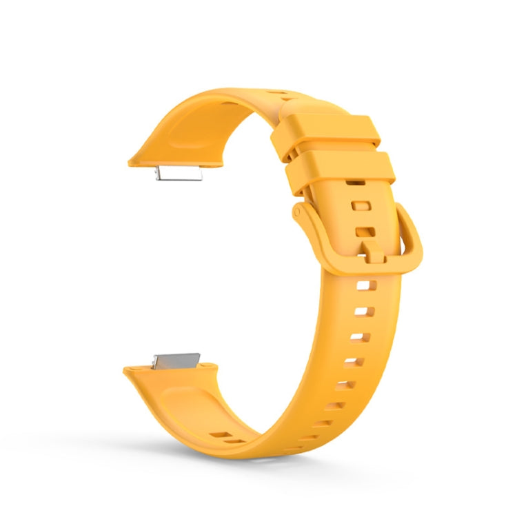 For Huawei Watch Fit 2 Solid Color Silicone Watch Band(Yellow) by buy2fix