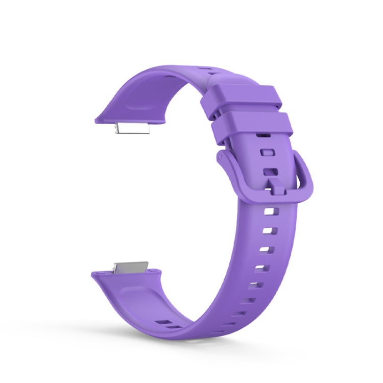 For Huawei Watch Fit 2 Solid Color Silicone Watch Band(Purple) by buy2fix