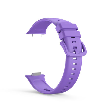 For Huawei Watch Fit 2 Solid Color Silicone Watch Band(Purple) by buy2fix