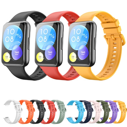 For Huawei Watch Fit 2 Solid Color Silicone Watch Band(Orange) by buy2fix