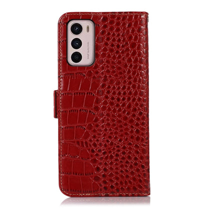 For Motorola Moto G42 Crocodile Top Layer Cowhide Leather Phone Case(Red) - Motorola Cases by buy2fix | Online Shopping UK | buy2fix