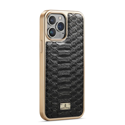 Fierre Shann Python Texture Electroplating PU Phone Case For iPhone 11 Pro Max(Black) - iPhone 11 Pro Max Tempered Glass by FIERRE SHANN | Online Shopping UK | buy2fix