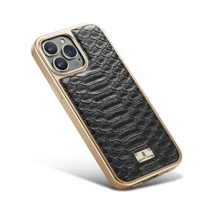 Fierre Shann Python Texture Electroplating PU Phone Case For iPhone 11 Pro Max(Black) - iPhone 11 Pro Max Tempered Glass by FIERRE SHANN | Online Shopping UK | buy2fix