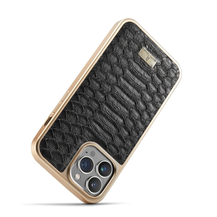 Fierre Shann Python Texture Electroplating PU Phone Case For iPhone 11 Pro Max(Black) - iPhone 11 Pro Max Tempered Glass by FIERRE SHANN | Online Shopping UK | buy2fix