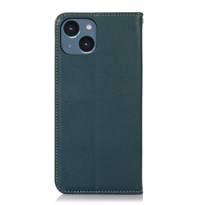 For iPhone 14 KHAZNEH Nappa Top Layer Cowhide Leather Phone Case (Green) - iPhone 14 Cases by buy2fix | Online Shopping UK | buy2fix