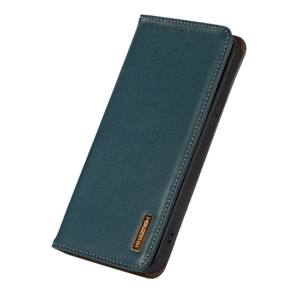 For iPhone 14 Plus KHAZNEH Nappa Top Layer Cowhide Leather Phone Case (Green) - iPhone 14 Plus Cases by buy2fix | Online Shopping UK | buy2fix