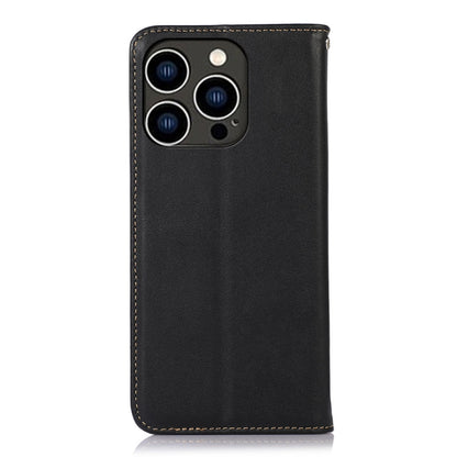 For iPhone 14 Pro KHAZNEH Nappa Top Layer Cowhide Leather Phone Case(Black) - iPhone 14 Pro Cases by buy2fix | Online Shopping UK | buy2fix