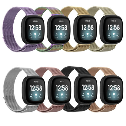 For Fitbit  Versa 4 / 3 Milanese Magnetic Metal Weave Watchband, Large Size (Pink) - Watch Bands by buy2fix | Online Shopping UK | buy2fix