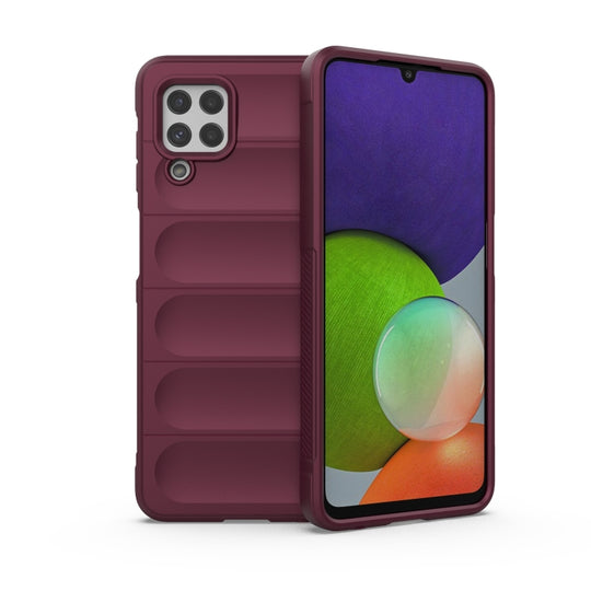 For Samsung Galaxy A22 4G/M32 Magic Shield TPU + Flannel Phone Case(Wine Red)