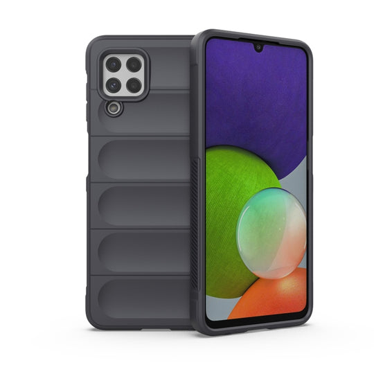 For Samsung Galaxy A22 4G/M32 Magic Shield TPU + Flannel Phone Case(Dark Grey)