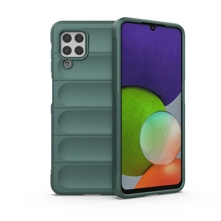 For Samsung Galaxy A22 4G/M32 Magic Shield TPU + Flannel Phone Case(Dark Green) by buy2fix
