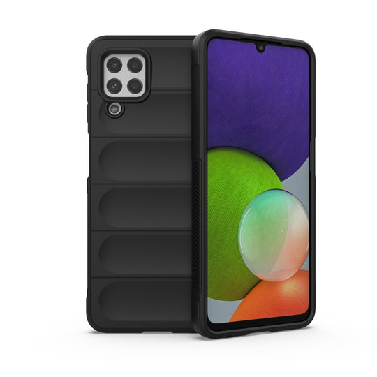 For Samsung Galaxy A22 4G/M32 Magic Shield TPU + Flannel Phone Case(Black)