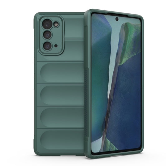 For Samsung Galaxy Note20 Magic Shield TPU + Flannel Phone Case(Dark Green) by buy2fix