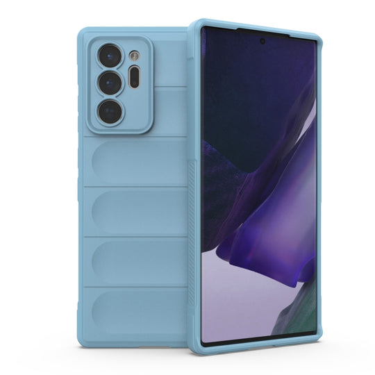 For Samsung Galaxy Note20 Ultra Magic Shield TPU + Flannel Phone Case(Light Blue)