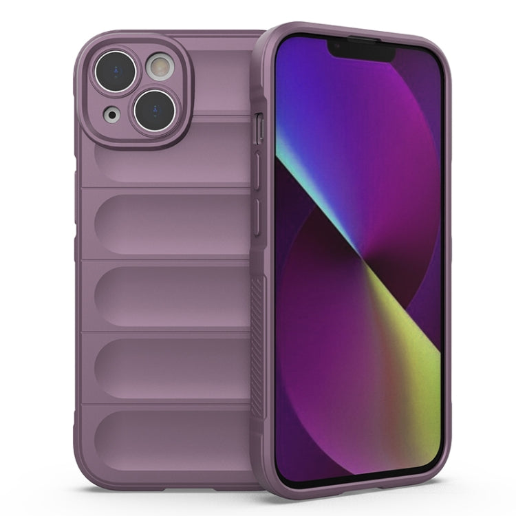 For iPhone 14 Magic Shield TPU + Flannel Phone Case (Purple) by buy2fix
