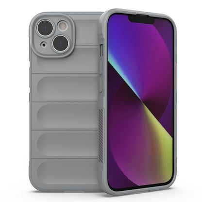 For iPhone 14 Magic Shield TPU + Flannel Phone Case (Grey) by buy2fix