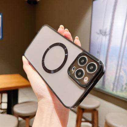 For iPhone 12 Pro Max Frosted PC Magsafe Phone Case(Transparent Black) by buy2fix