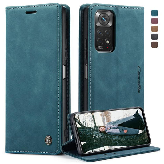 For Xiaomi Redmi Note 11 4G/Note 11S Global CaseMe 013 Multifunctional Horizontal Flip Leather Phone Case(Blue) - Xiaomi Cases by CaseMe | Online Shopping UK | buy2fix
