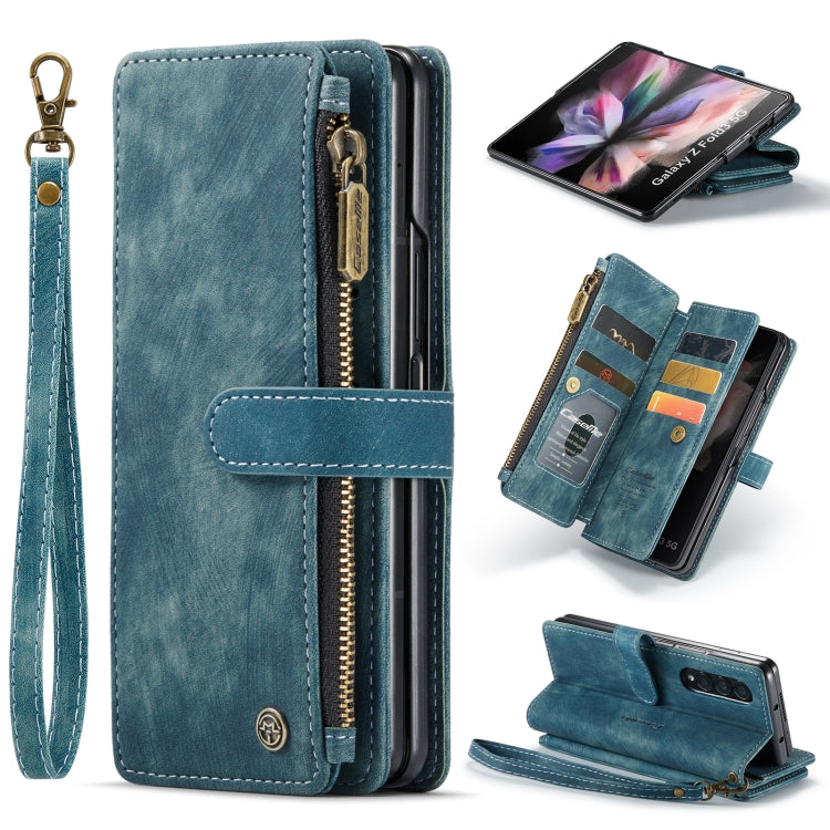 For Samsung Galaxy Z Fold3 5G CaseMe C30 Multifunctional Phone Leather Phone Case(Blue) - Galaxy Phone Cases by CaseMe | Online Shopping UK | buy2fix