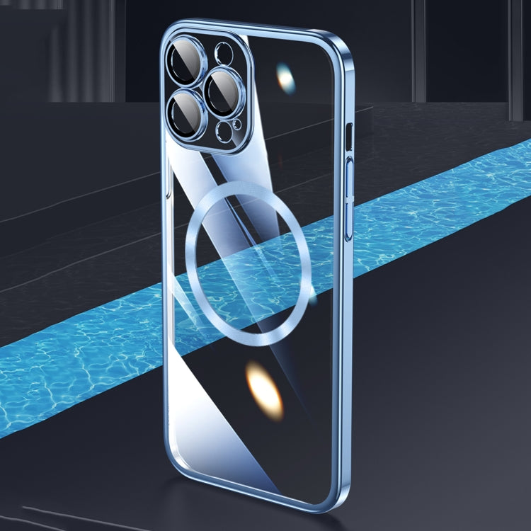 For iPhone 12 Pro Magsafe Magnetic Electroplated PC Phone Case(Blue) by buy2fix