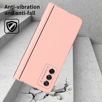 For Samsung Galaxy Z Fold2 5G Macaron Hinge Phone Case with Stylus Pen Fold Edition & Protective Film(Pink) - Galaxy Phone Cases by buy2fix | Online Shopping UK | buy2fix