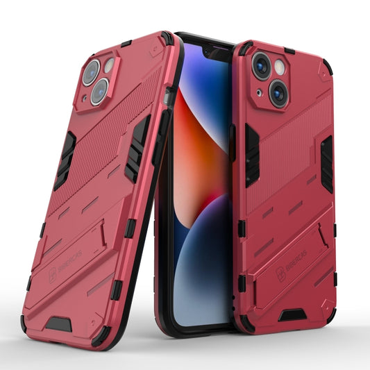 For iPhone 14 Punk Armor 2 in 1 PC + TPU Phone Case (Light Red) by buy2fix