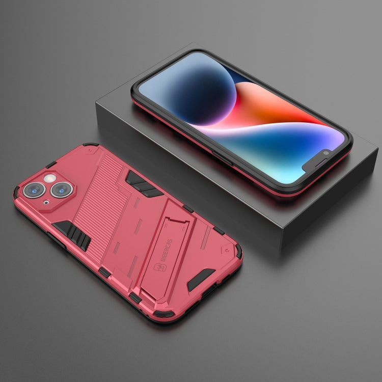 For iPhone 14 Punk Armor 2 in 1 PC + TPU Phone Case (Light Red) by buy2fix