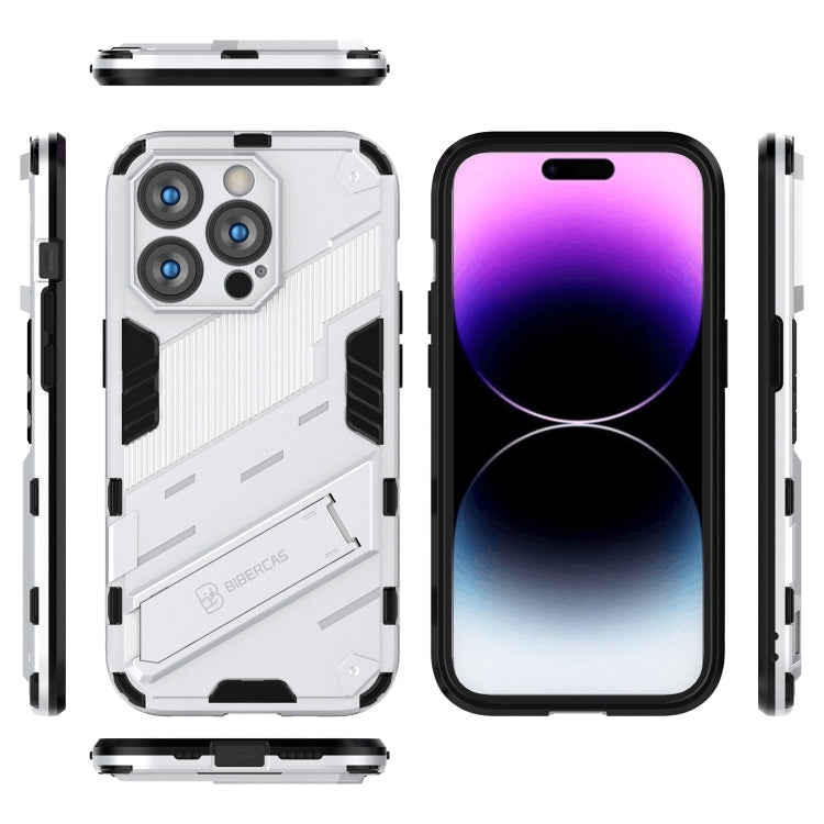 For iPhone 14 Pro Max Punk Armor 2 in 1 PC + TPU Phone Case (White) - iPhone 14 Pro Max Cases by buy2fix | Online Shopping UK | buy2fix