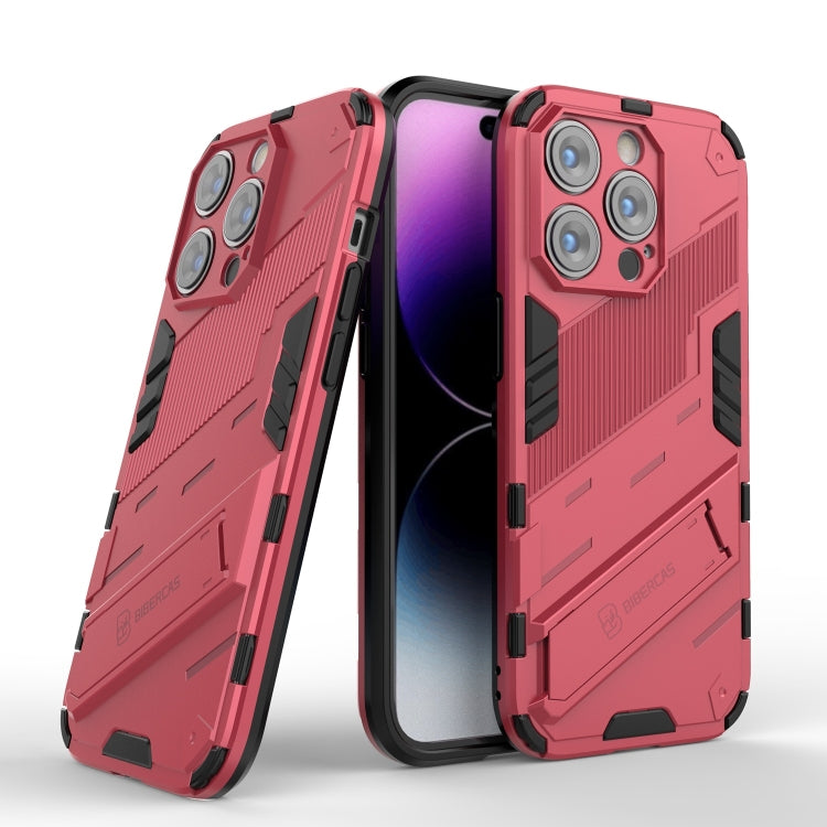 For iPhone 14 Pro Max Punk Armor 2 in 1 PC + TPU Phone Case (Light Red) - iPhone 14 Pro Max Cases by buy2fix | Online Shopping UK | buy2fix