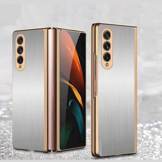 For Samsung Galaxy Z Fold3 5G Electroplated Stainless Steel Phone Case(Silver) - Galaxy Phone Cases by buy2fix | Online Shopping UK | buy2fix