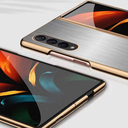 For Samsung Galaxy Z Fold3 5G Electroplated Stainless Steel Phone Case(Silver) - Galaxy Phone Cases by buy2fix | Online Shopping UK | buy2fix