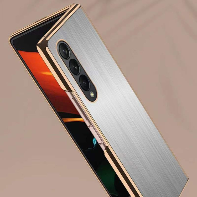 For Samsung Galaxy Z Fold3 5G Electroplated Stainless Steel Phone Case(Silver) - Galaxy Phone Cases by buy2fix | Online Shopping UK | buy2fix