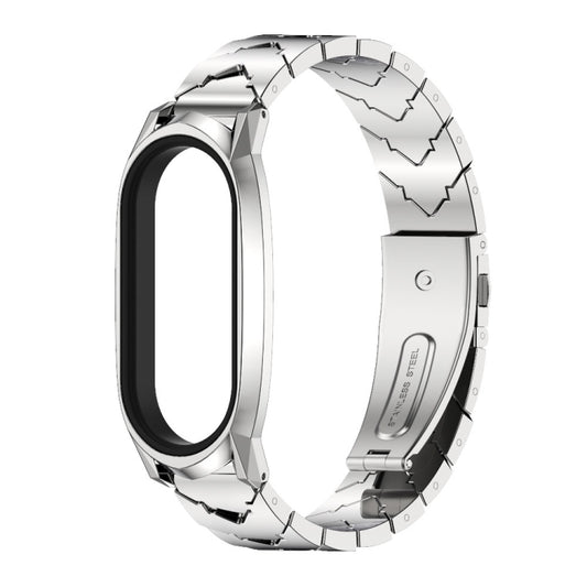 For Xiaomi Mi Band 7 / 7 NFC MIJOBS GT Metal Stainless Steel V-shaped Watch Band(Silver) - Watch Bands by MIJOBS | Online Shopping UK | buy2fix