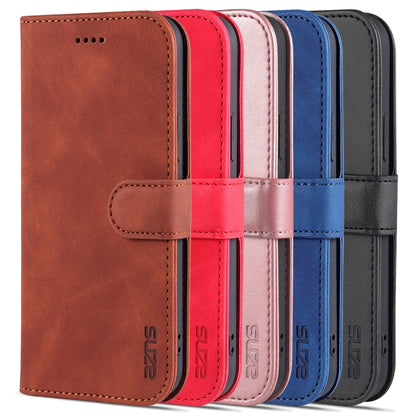 For iPhone 14 AZNS Skin Feel Calf Texture Horizontal Flip Leather Case (Brown) - iPhone 14 Cases by AZNS | Online Shopping UK | buy2fix