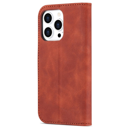 For iPhone 14 Pro Max AZNS Skin Feel Calf Texture Horizontal Flip Leather Case (Brown) - iPhone 14 Pro Max Cases by AZNS | Online Shopping UK | buy2fix