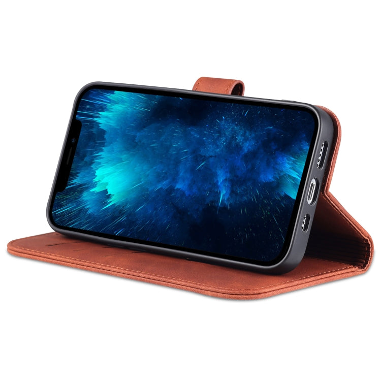 For iPhone 14 Pro Max AZNS Skin Feel Calf Texture Horizontal Flip Leather Case (Brown) - iPhone 14 Pro Max Cases by AZNS | Online Shopping UK | buy2fix