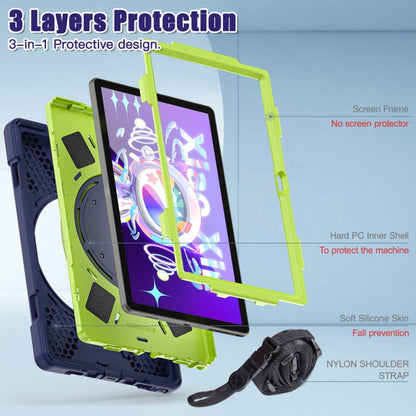For Lenovo Tab M10 Plus 10.6 3rd Gen 2022 Silicone + PC Protective Tablet Case(Navy Blue and Yellow Green) - Lenovo by buy2fix | Online Shopping UK | buy2fix
