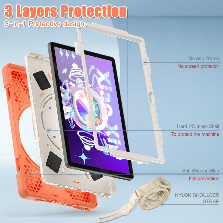 For Lenovo Tab M10 Plus 10.6 3rd Gen 2022 Silicone + PC Protective Tablet Case(Coral Orange) - Lenovo by buy2fix | Online Shopping UK | buy2fix