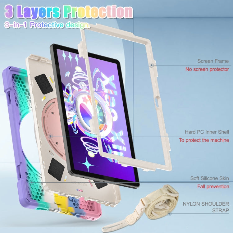 For Lenovo Tab M10 Plus 10.6 3rd Gen 2022 Silicone + PC Protective Tablet Case(Colorful Pink) - Lenovo by buy2fix | Online Shopping UK | buy2fix