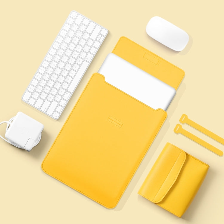 4 in 1 Lightweight and Portable Leather Computer Bag, Size:11/12 inches(Yellow) - 12.1 inch by buy2fix | Online Shopping UK | buy2fix