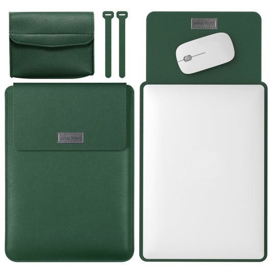 4 in 1 Lightweight and Portable Leather Computer Bag, Size:11/12 inches(Dark Green) - 12.1 inch by buy2fix | Online Shopping UK | buy2fix