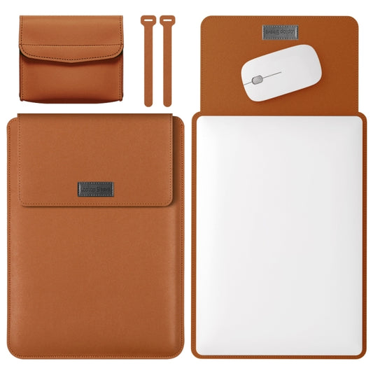 4 in 1 Lightweight and Portable Leather Computer Bag, Size:11/12 inches(Brown) - 12.1 inch by buy2fix | Online Shopping UK | buy2fix